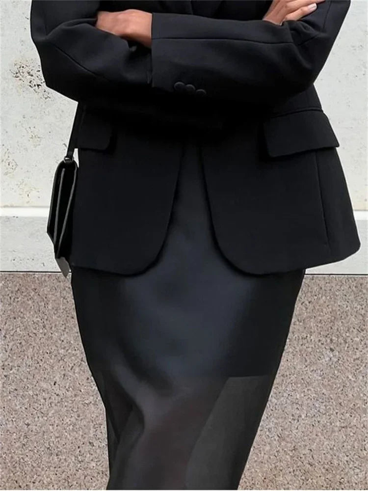 Glorol - High Waist See-Through Patchwork Skirt