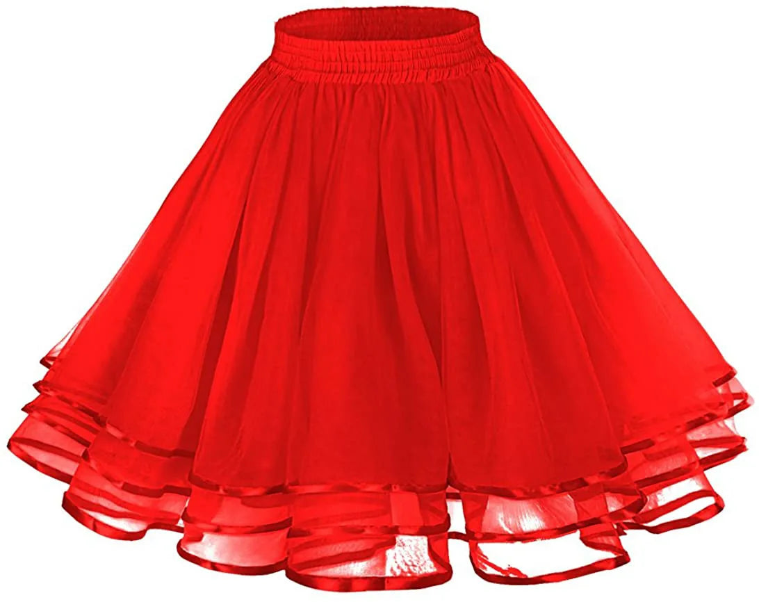 Glorol - Elastic Wide Waist Multi-Layer Skirt