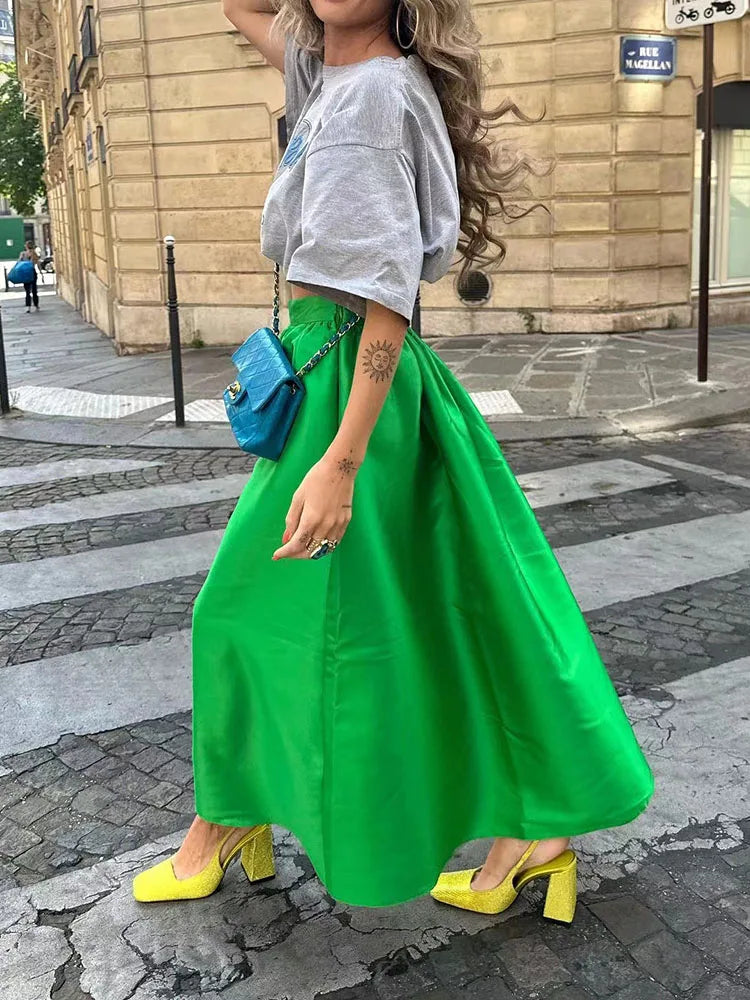 Glorol - High Waist Loose Patchwork Skirt