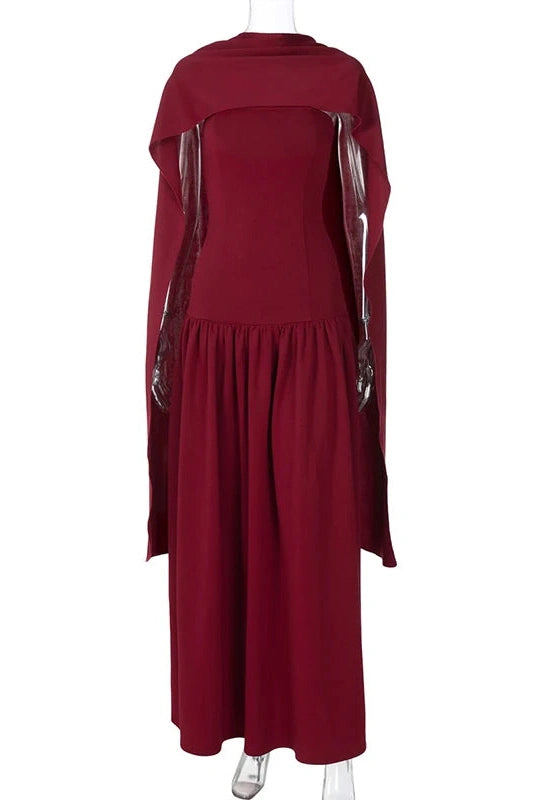 Glorol - Elegant Strapless Lace Up Slim High Waist Maxi Dress