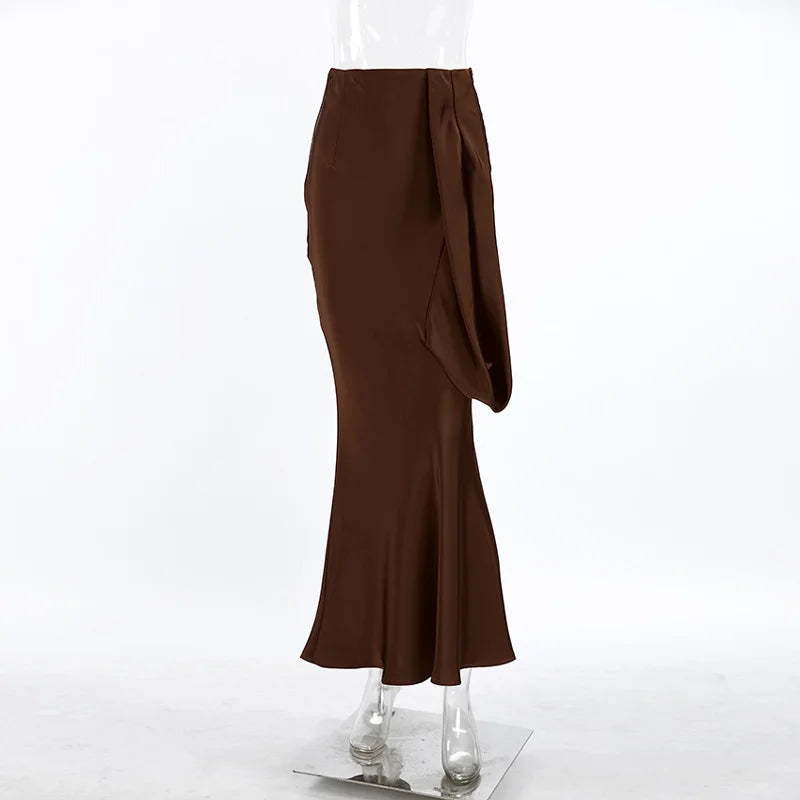 Glorol - High Waist Hollow Out Patchwork See-Through Skirt