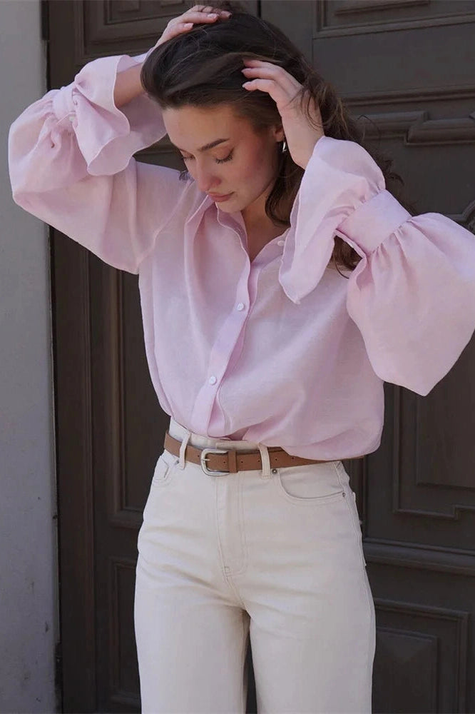 Glorol - Long Sleeve Patchwork Slim See-Through Top
