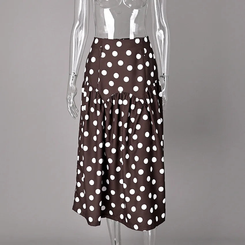 Glorol - Polka Dot Printed Patchwork Skirt