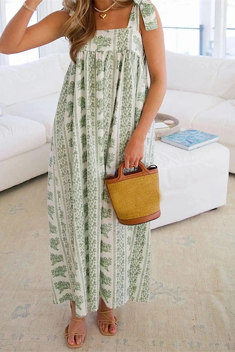 Glorol - Sleeveless Shoulder Strap Loose Maxi Dress