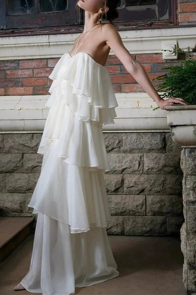 Glorol - Elegant Off-Shoulder Sleeveless Maxi Dress