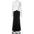 Glorol - Pleated Deep V Neck Sleeveless High Slit Maxi Dress
