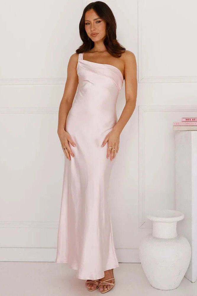 Glorol - One Shoulder Backless Sleeveless High Split Maxi Dress