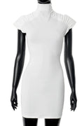 Glorol - Elegant Turtleneck Sleeveless Slim High Waist Mini Dress