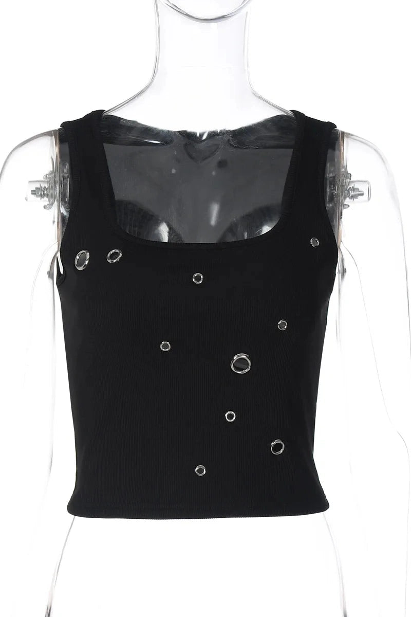 Glorol - Hollow Out Slim Sleeveless Top