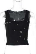 Glorol - Hollow Out Slim Sleeveless Top