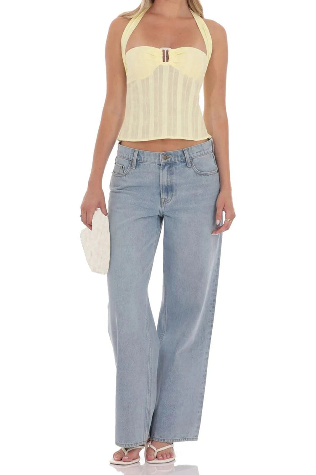 Glorol - Lace Sleeveless Backless Slim Fit Top