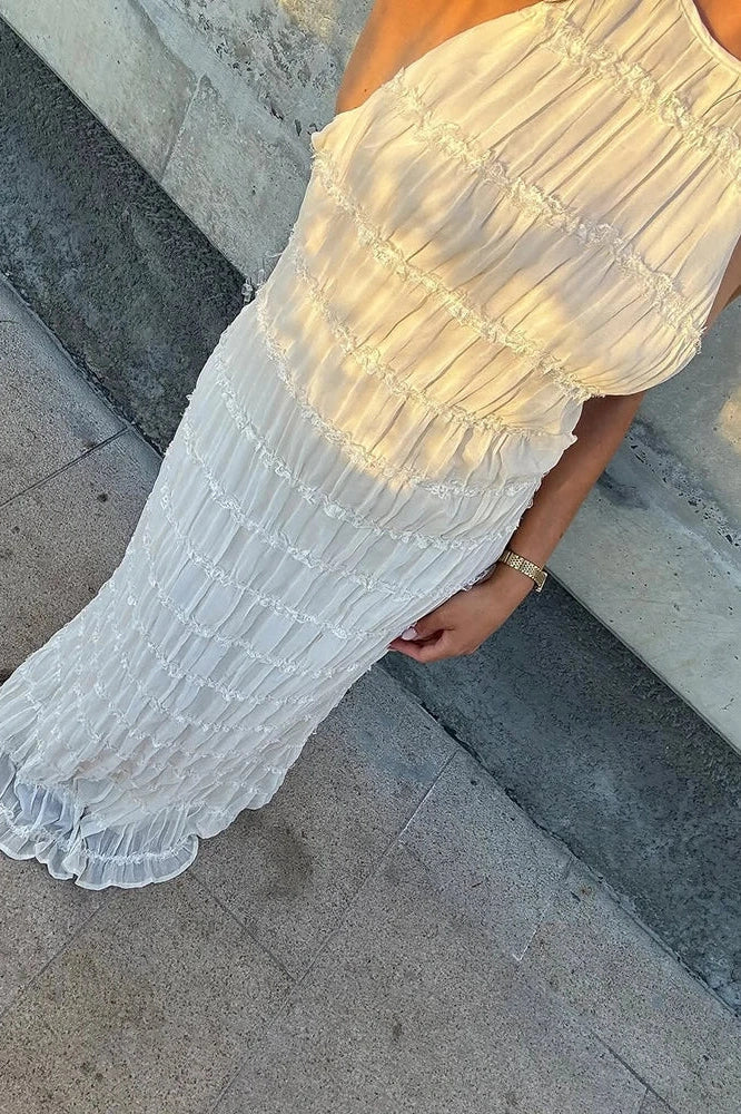 Elegant Backless Lace Up Loose Maxi Dress