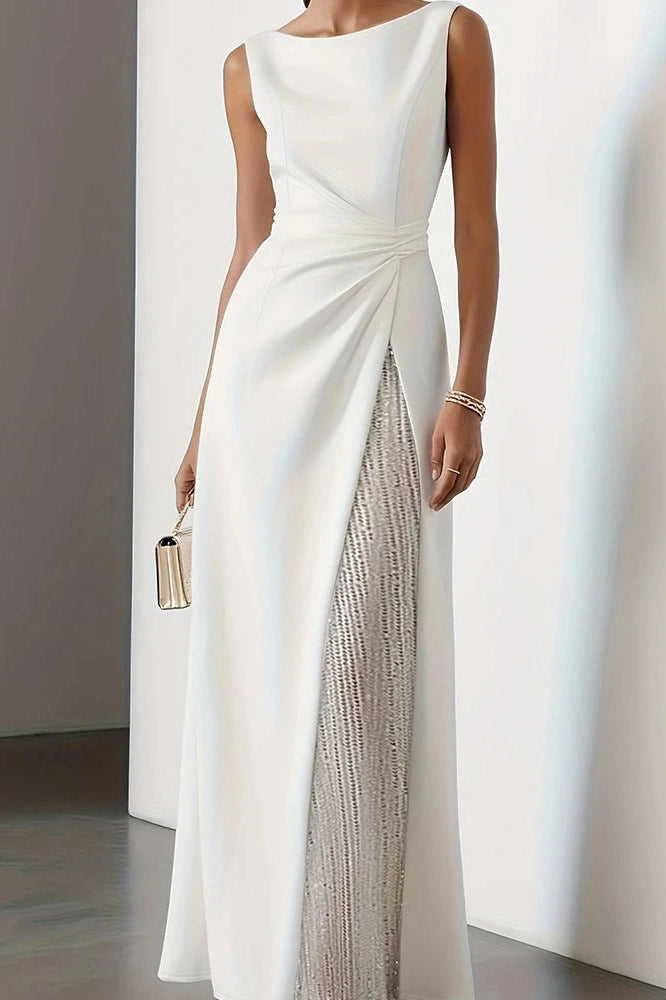 Glorol - Hollow Out O-Neck Sleeveless High Waist Maxi Dress