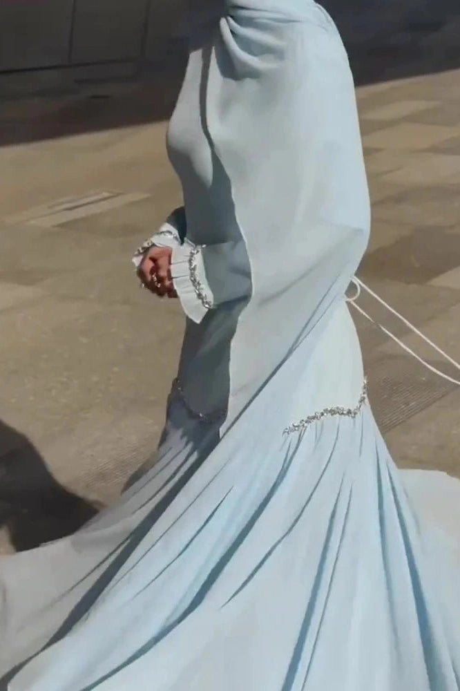Glorol - Elegant O-Neck Slim Long Sleeve Maxi Dress