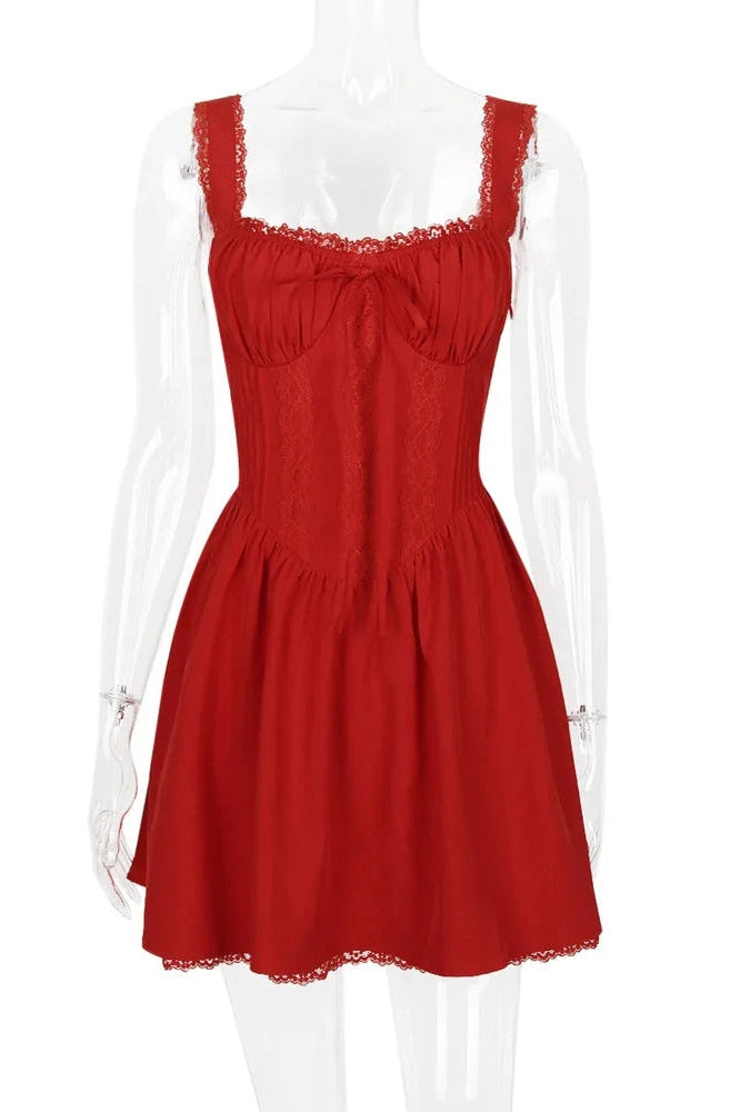Glorol - Elegant Spaghetti Strap Strapless Backless A-line Mini Dress