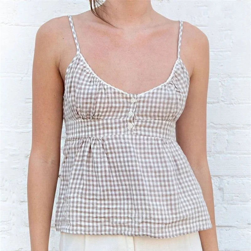 Glorol - Plaid Sleeveless Top