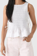 Glorol - Sleeveless Round Neck Tie-Up Top