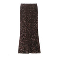 Glorol - Sequined Slit Shining Banquet Skirt