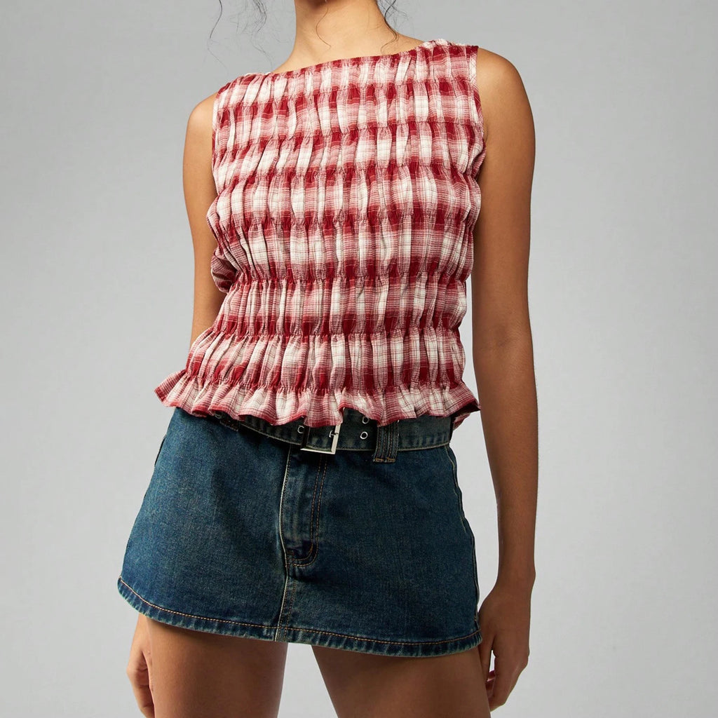 Glorol - Sleeveless Pleated Top