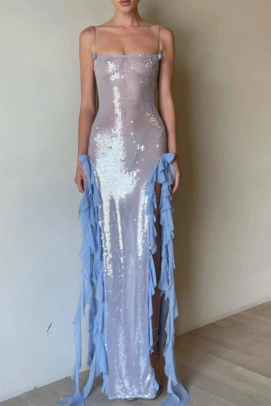 Glorol - Elegant Split Sleeveless Maxi Dress