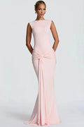 Glorol - Backless O Neck Sleeveless High Waist Maxi Dress
