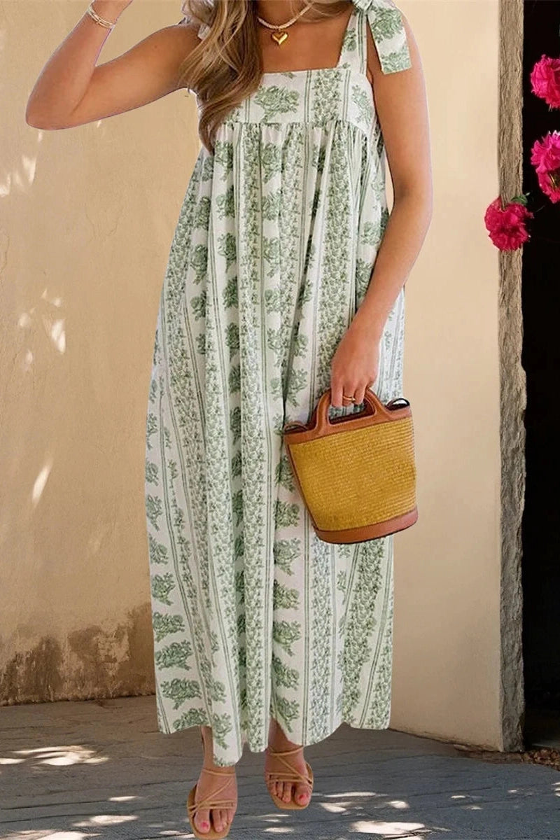 Glorol - Sleeveless Shoulder Strap Loose Maxi Dress