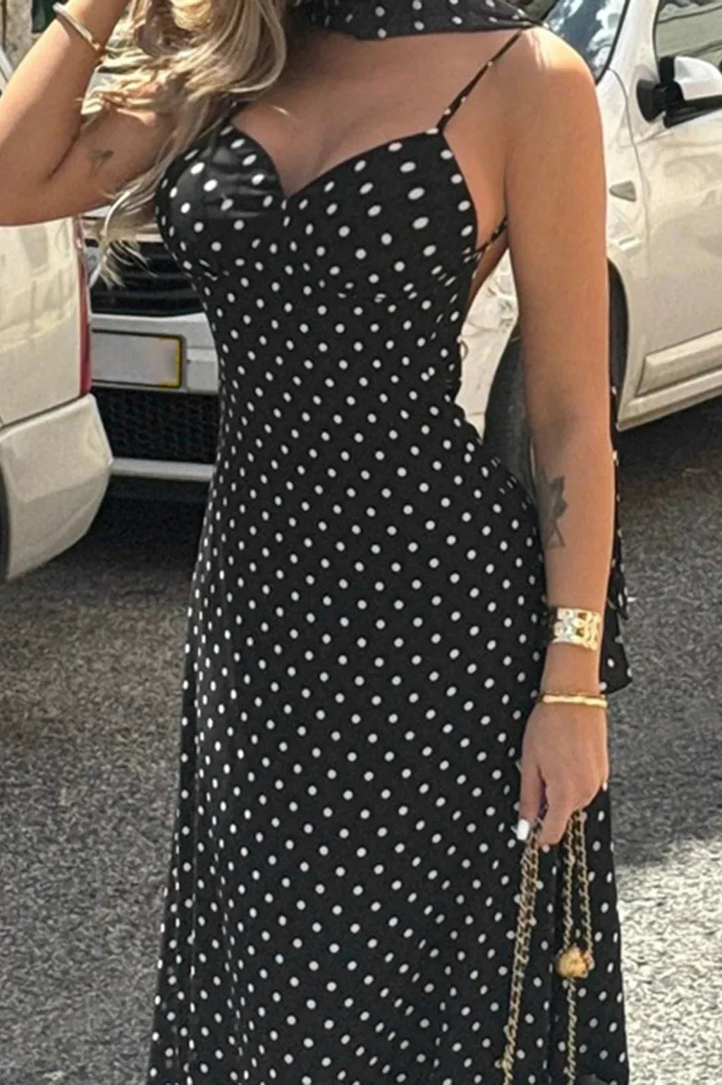 Spaghetti Strap Slim Fit Deep V Neck Maxi Dress