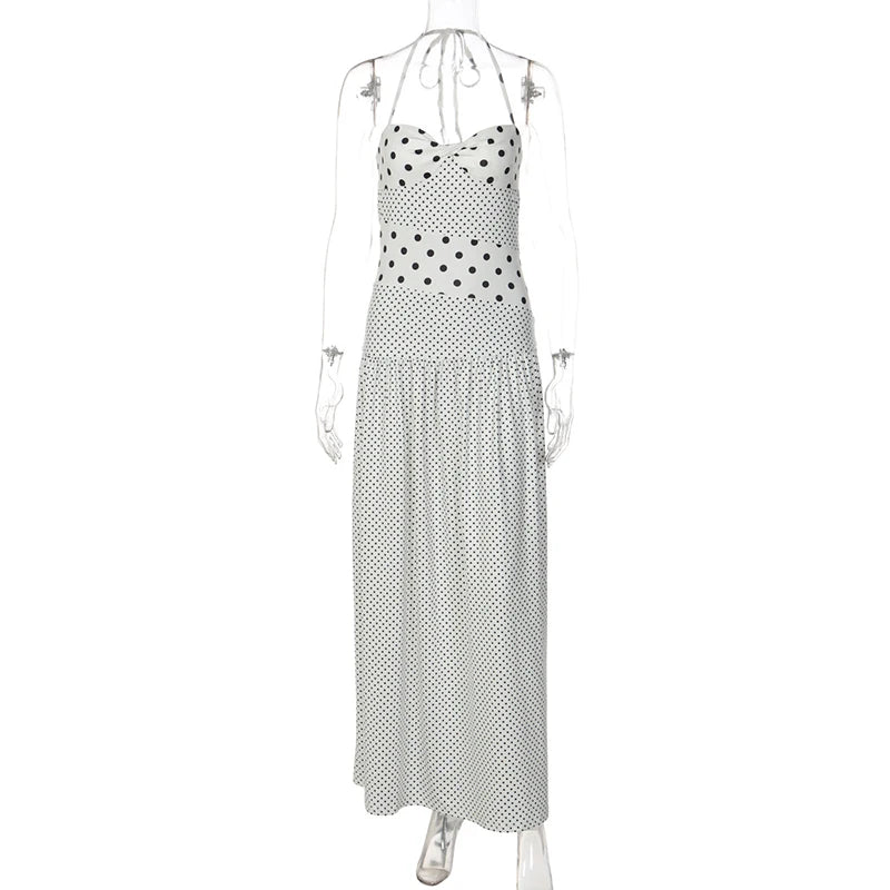 Glorol - Elegant Pleated Backless Maxi Dress