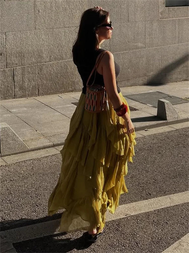 Glorol - High Waist Patchwork Skirt