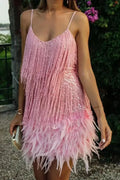Glorol - Elegant Spaghetti Straps Mini Dresses