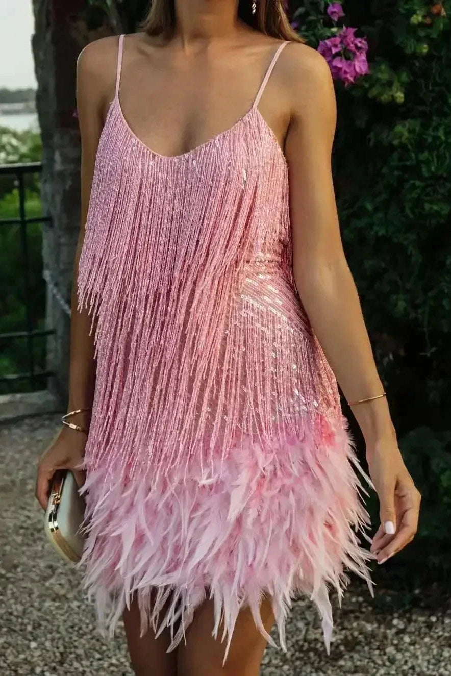 Glorol - Elegant Spaghetti Straps Mini Dresses