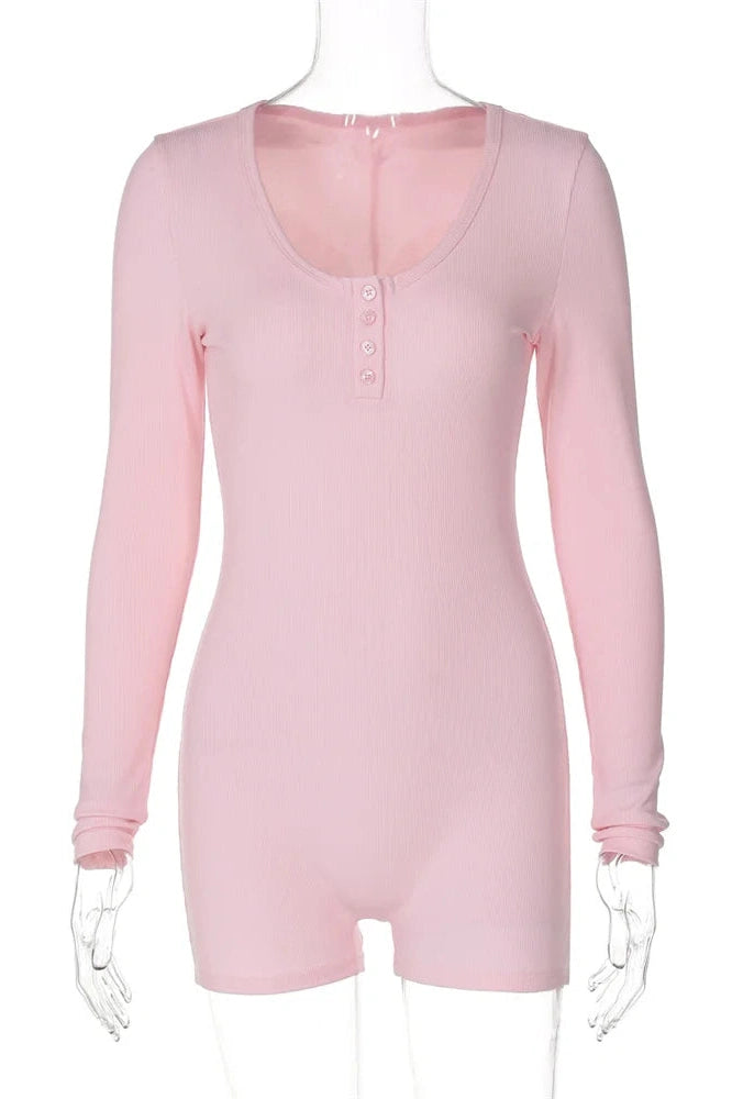 Glorol - Long Sleeve High Waist Jumpsuit