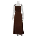 Glorol - Lace-Up Sleeveless Backless Slim Maxi Dress