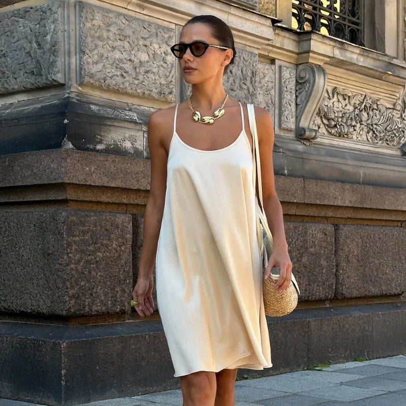 Glorol - Elegant Sleeveless Backless Mini Dress