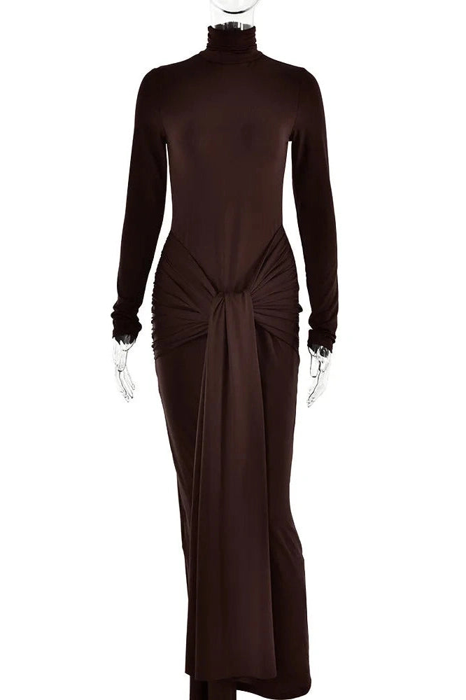 Glorol - Elegant Long Sleeve Bodycon Maxi Dress