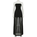 Strapless Split Sleeveless Maxi Dress