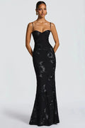 Glorol - Spaghetti Strap Backless Sleeveless Bodycon Maxi Dress