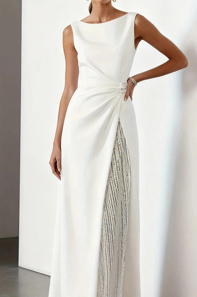 Glorol - Hollow Out O-Neck Sleeveless High Waist Maxi Dress