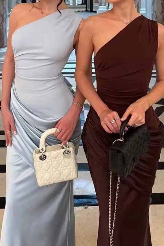 Glorol - Hollow Out Sleeveless Slash Collar Maxi Dress