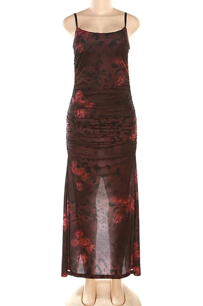 Glorol - Elegant Spaghetti Strap Sleeveless Backless Maxi Dress