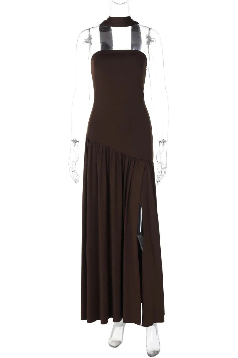 Glorol - Elegant Backless Strapless Bodycon Maxi Dress