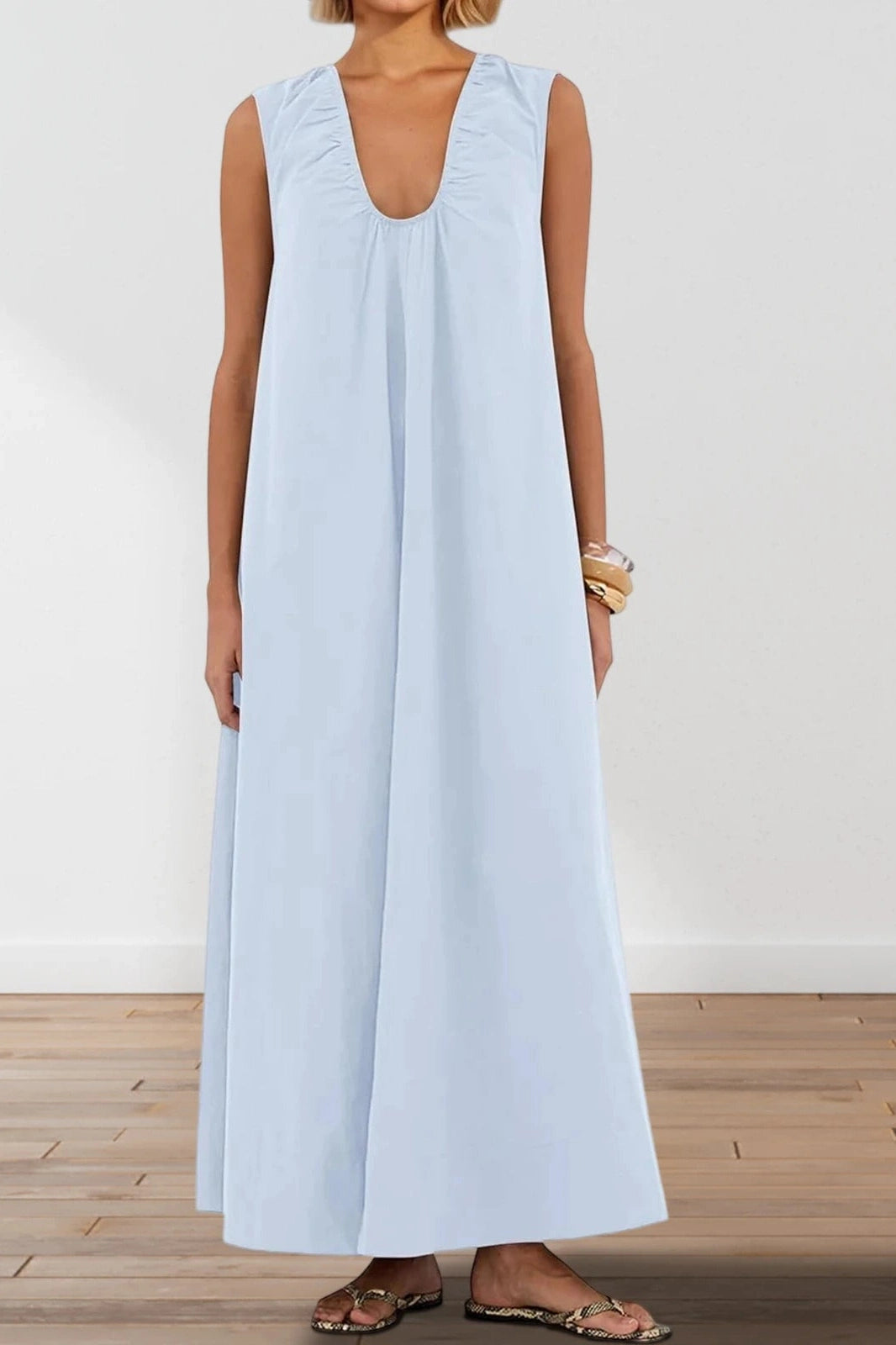 Glorol - Elegant Sleeveless Loose Maxi Dress