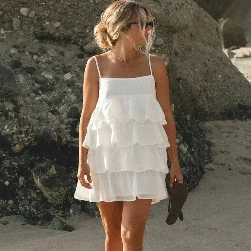 Glorol - Elegant Backless Patchwork Mini Dress
