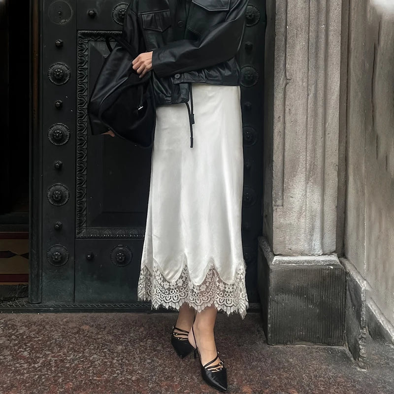 Glorol - Lace Loose Leisure High Waist Skirt