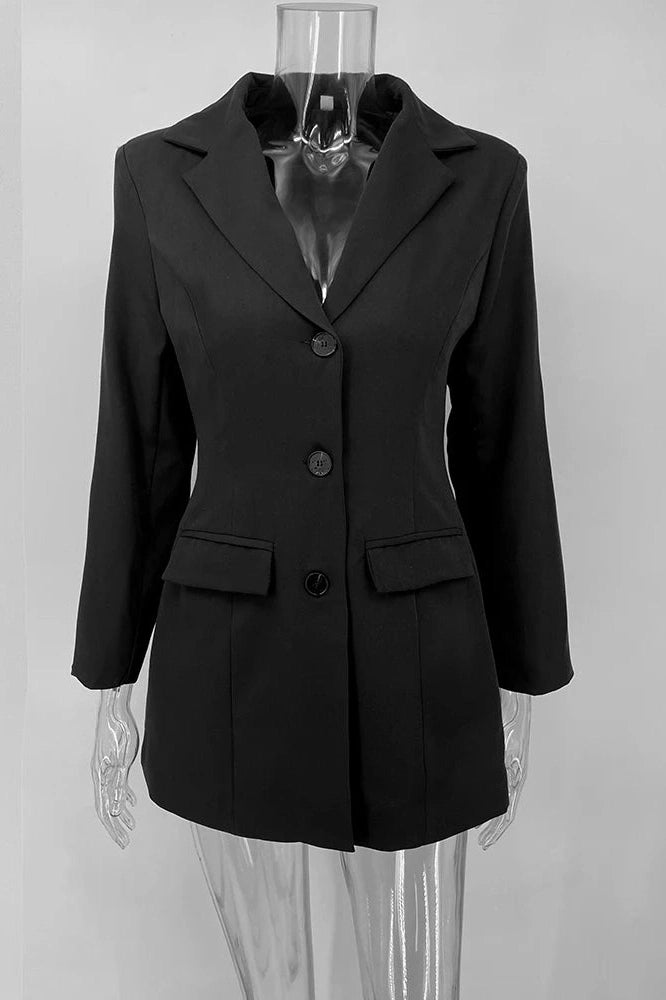 Glorol - Elegant High Waist V-Neck Long Sleeve Bodycon Mini Dress
