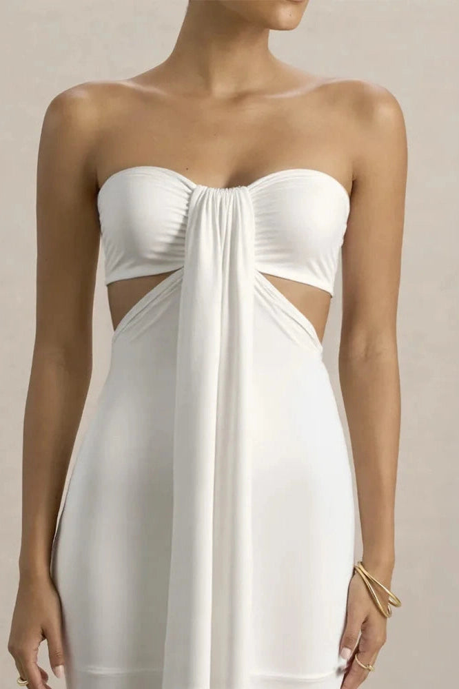 Glorol - Off-Shoulder Strapless Sleeveless Backless Bodycon Maxi Dress