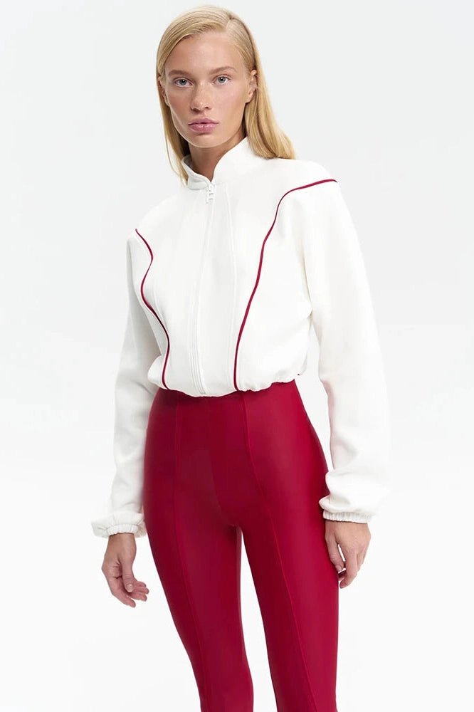 Glorol - Long Sleeve Patchwork Turtleneck Jumpsuit