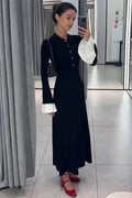 Glorol - Elegant Patchwork Slim Maxi Dress