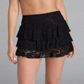 Glorol - High Waist Tiered Lace Skirt