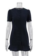 Glorol - Short Sleeve Patchwork Bodycon Mini Dress